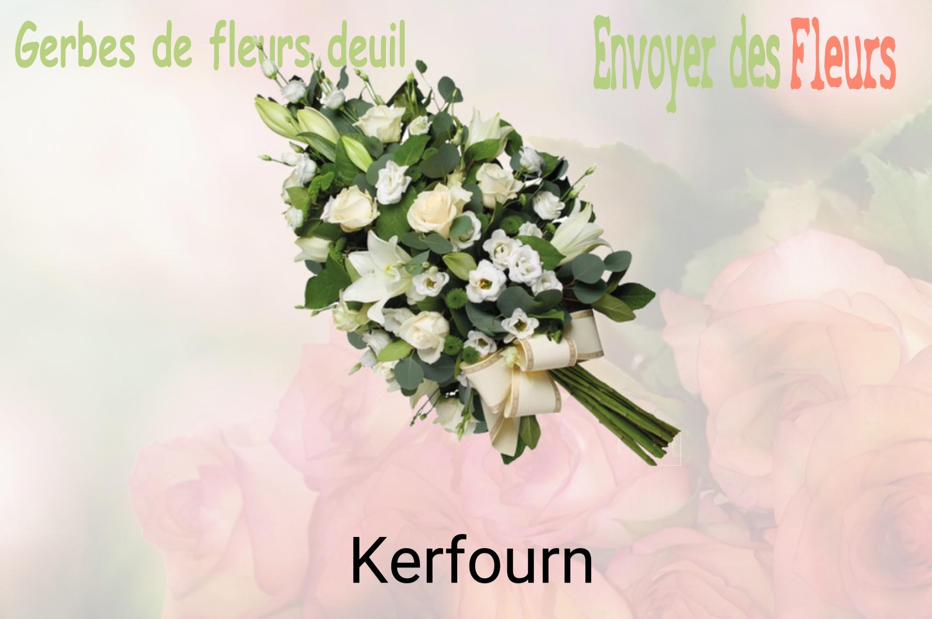 Gerbe de fleurs de deuil livrée à Kerfourn